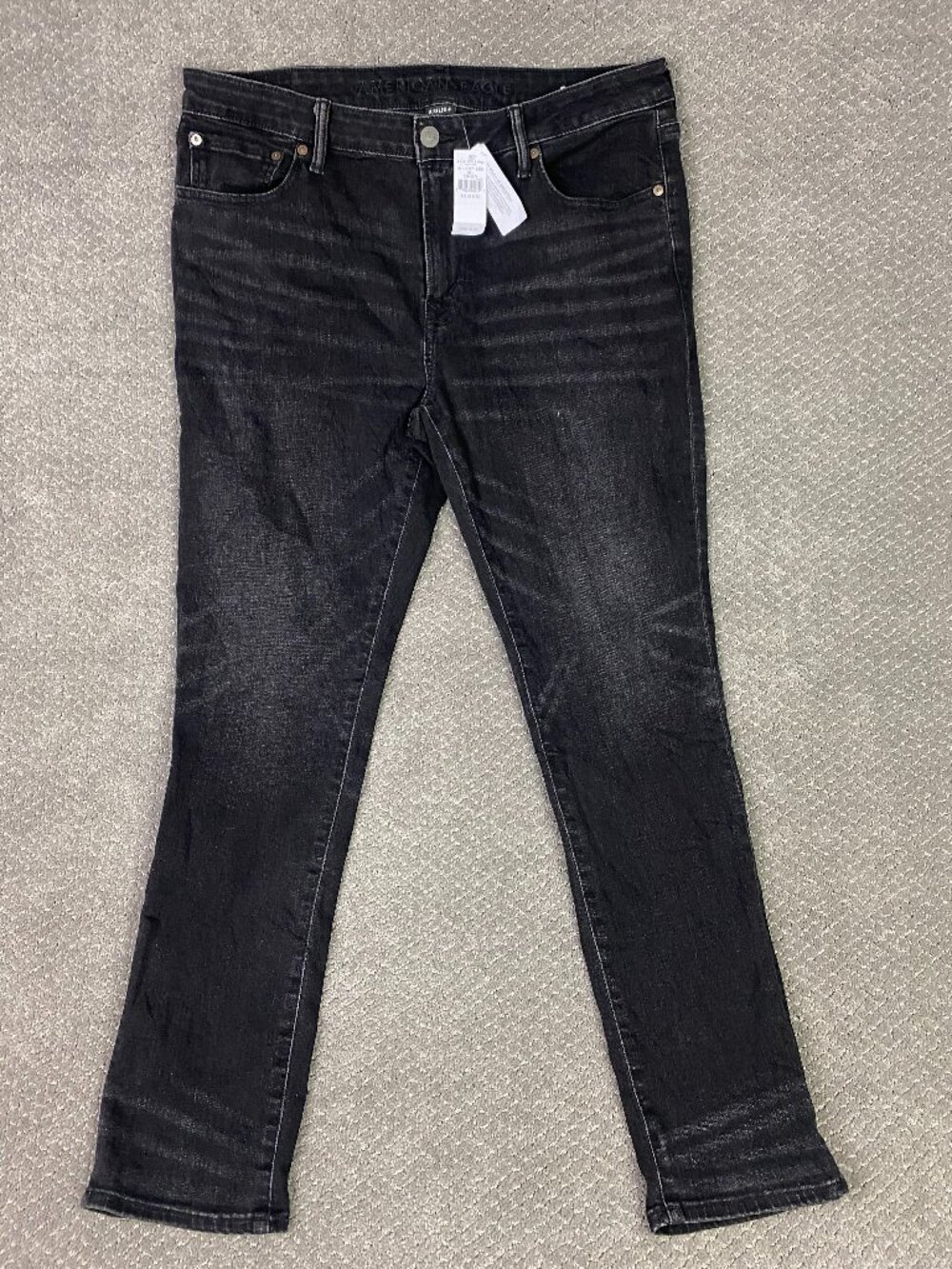 American Eagle Jeans Mens 36x32 Measure 37x31 Washed Black Airflex+ Slim Fit